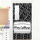 Custom Composition Book Door Label